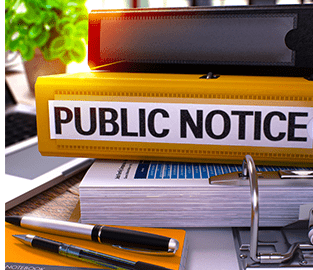 Public Notice binder stack graphic