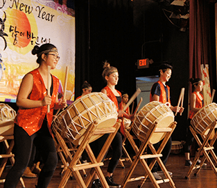 students playing drums