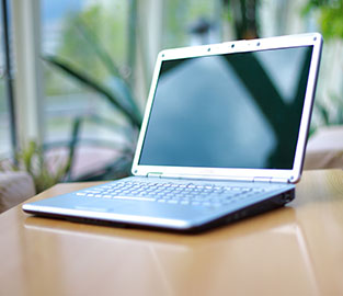 Laptop on desk